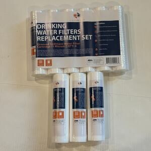 Grooved Sediment Water Filter 1 Micron 10" x 2.5" 6 PACK by Aquaboon + BONUS